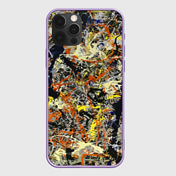 Чехол для iPhone 12 Pro Max Авангардный экспрессивный паттерн Fashion trend, цвет: 3D-сиреневый