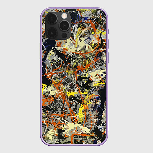 Чехол iPhone 12 Pro Max Авангардный экспрессивный паттерн Fashion trend / 3D-Сиреневый – фото 1