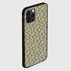 Чехол для iPhone 12 Pro Max Ломаная клетка, черная, горчичная гусиная лапка, цвет: 3D-черный — фото 2
