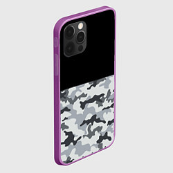 Чехол для iPhone 12 Pro Max Полукамуфляж Тёмно-Серый, цвет: 3D-сиреневый — фото 2