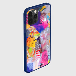 Чехол для iPhone 12 Pro Max Patchwork quilt Fashion trend, цвет: 3D-тёмно-синий — фото 2