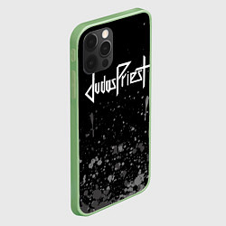 Чехол для iPhone 12 Pro Max Judas Priest брызги, цвет: 3D-салатовый — фото 2