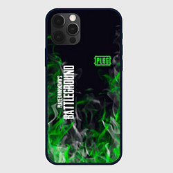Чехол для iPhone 12 Pro Max Pubg - зелёное пламя, цвет: 3D-черный