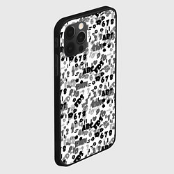 Чехол для iPhone 12 Pro Max Black and white alphabet and numbers, цвет: 3D-черный — фото 2