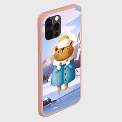 Чехол для iPhone 12 Pro Max Медведица в шубке, цвет: 3D-светло-розовый — фото 2