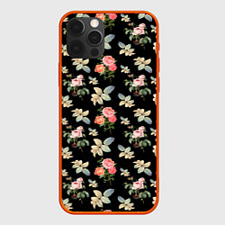 Чехол для iPhone 12 Pro Max Розы на чорном фоне roses, цвет: 3D-красный