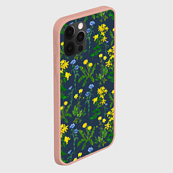 Чехол для iPhone 12 Pro Max Одуванчики и другие полевые цветы - ботанический п, цвет: 3D-светло-розовый — фото 2