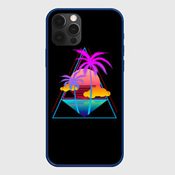Чехол для iPhone 12 Pro Max Ретро пейзаж, цвет: 3D-тёмно-синий