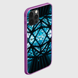 Чехол для iPhone 12 Pro Max Неоновые абстрактные фигуры и фонари - Синий, цвет: 3D-сиреневый — фото 2