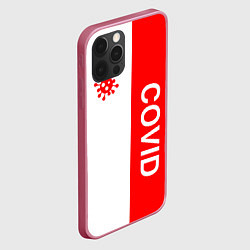 Чехол для iPhone 12 Pro Max COVID - ВИРУС, цвет: 3D-малиновый — фото 2