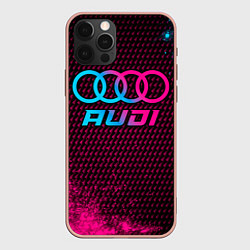 Чехол для iPhone 12 Pro Max Audi - neon gradient, цвет: 3D-светло-розовый
