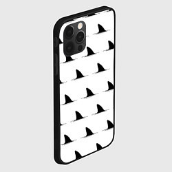 Чехол для iPhone 12 Pro Max Плавники акул - паттерн, цвет: 3D-черный — фото 2