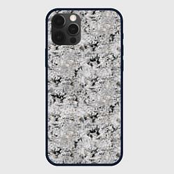 Чехол для iPhone 12 Pro Max Светло серый абстрактный, цвет: 3D-черный