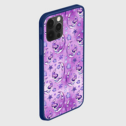 Чехол для iPhone 12 Pro Max Танцующие русалки на фиолетовом, цвет: 3D-тёмно-синий — фото 2