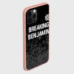 Чехол для iPhone 12 Pro Max Breaking Benjamin glitch на темном фоне: символ св, цвет: 3D-светло-розовый — фото 2
