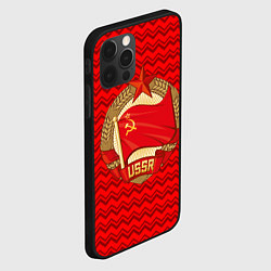 Чехол для iPhone 12 Pro Max Флаг СССР серп и молот, цвет: 3D-черный — фото 2
