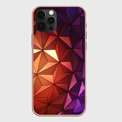 Чехол для iPhone 12 Pro Max Абстрактная металлическая поверхность планеты, цвет: 3D-светло-розовый