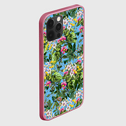 Чехол для iPhone 12 Pro Max Милые Цветы, цвет: 3D-малиновый — фото 2