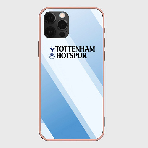 Чехол iPhone 12 Pro Max Tottenham hotspur Голубые полосы / 3D-Светло-розовый – фото 1