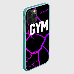Чехол для iPhone 12 Pro Max Gym - Трещины неоновые, цвет: 3D-мятный — фото 2
