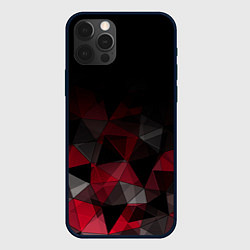 Чехол для iPhone 12 Pro Max Черно-красный геометрический, цвет: 3D-черный