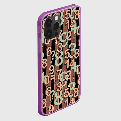 Чехол iPhone 12 Pro Max Коричневый узор Математика темный фон / 3D-Сиреневый – фото 2
