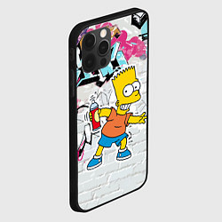 Чехол для iPhone 12 Pro Max Барт Симпсон на фоне стены с граффити, цвет: 3D-черный — фото 2