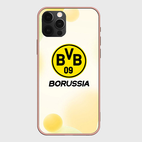 Чехол iPhone 12 Pro Max Borussia Абстракция кружочки / 3D-Светло-розовый – фото 1