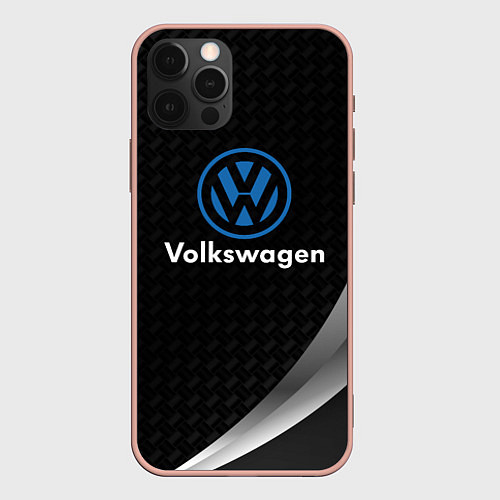 Чехол iPhone 12 Pro Max Volkswagen абстракция / 3D-Светло-розовый – фото 1