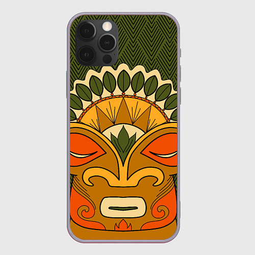 Чехол iPhone 12 Pro Max Polynesian tiki HUMBLE / 3D-Серый – фото 1
