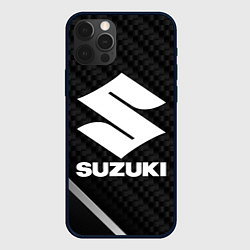 Чехол для iPhone 12 Pro Max Suzuki карбон, цвет: 3D-черный