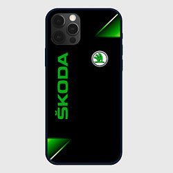 Чехол для iPhone 12 Pro Max Skoda Sport Абстракция, цвет: 3D-черный