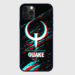 Чехол для iPhone 12 Pro Max Quake в стиле glitch и баги графики на темном фоне, цвет: 3D-черный