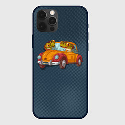 Чехол iPhone 12 Pro Max Веселые лягухи на авто