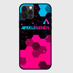 Чехол для iPhone 12 Pro Max Apex Legends - neon gradient: символ сверху, цвет: 3D-черный