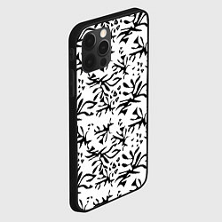 Чехол для iPhone 12 Pro Max Черно белый абстрактный модный узор, цвет: 3D-черный — фото 2