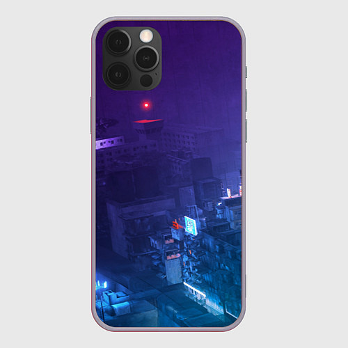 Чехол iPhone 12 Pro Max Stray город неон / 3D-Серый – фото 1