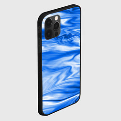 Чехол для iPhone 12 Pro Max Бело синий абстрактный фон Волны, цвет: 3D-черный — фото 2