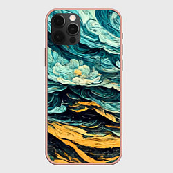 Чехол для iPhone 12 Pro Max Пейзаж в стиле Ван Гога, цвет: 3D-светло-розовый