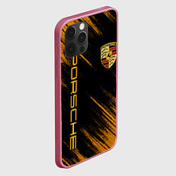 Чехол для iPhone 12 Pro Max Порше - Оранжевые потертости, цвет: 3D-малиновый — фото 2
