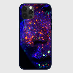 Чехол для iPhone 12 Pro Max Силуэт лица из мазков красок, цвет: 3D-черный