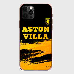 Чехол для iPhone 12 Pro Max Aston Villa - gold gradient: символ сверху, цвет: 3D-светло-розовый