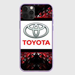 Чехол для iPhone 12 Pro Max Toyota - абстракция - лого, цвет: 3D-сиреневый