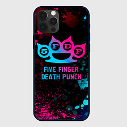 Чехол для iPhone 12 Pro Max Five Finger Death Punch - neon gradient, цвет: 3D-черный