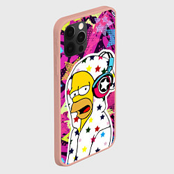 Чехол для iPhone 12 Pro Max Гомер Симпсон в звёздном балахоне!, цвет: 3D-светло-розовый — фото 2