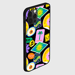 Чехол для iPhone 12 Pro Max Летние наклейки pop-art паттерн, цвет: 3D-черный — фото 2