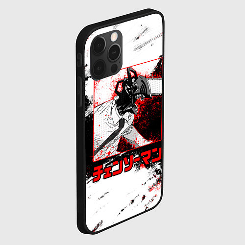 Чехол iPhone 12 Pro Max Denji - Человек-бензопила / 3D-Черный – фото 2