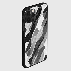 Чехол для iPhone 12 Pro Max Зимник - камуфляж зимний косой, цвет: 3D-черный — фото 2