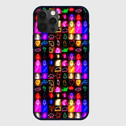 Чехол для iPhone 12 Pro Max Neon glowing objects, цвет: 3D-черный