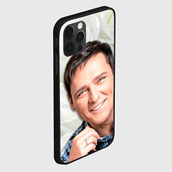 Чехол для iPhone 12 Pro Max Юрий Шатунов на фоне белых роз, цвет: 3D-черный — фото 2